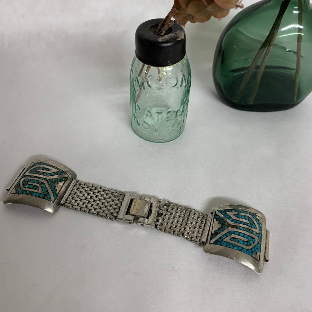 kreisler quality usa watch band silver & turquoise